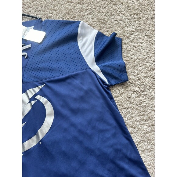 Women’s NHL Tampa Bay Lightning Swoop Back Performance Tee Size L NWT Blue - Picture 5 of 8